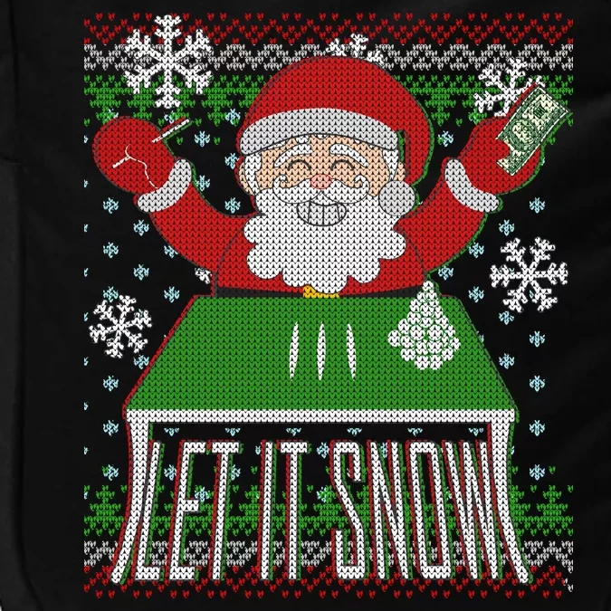 Funny X-Mas Let It Snow Santa Ugly Christmas Sweater Impact Tech Backpack