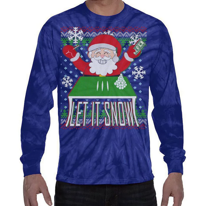 Funny X-Mas Let It Snow Santa Ugly Christmas Sweater Tie-Dye Long Sleeve Shirt