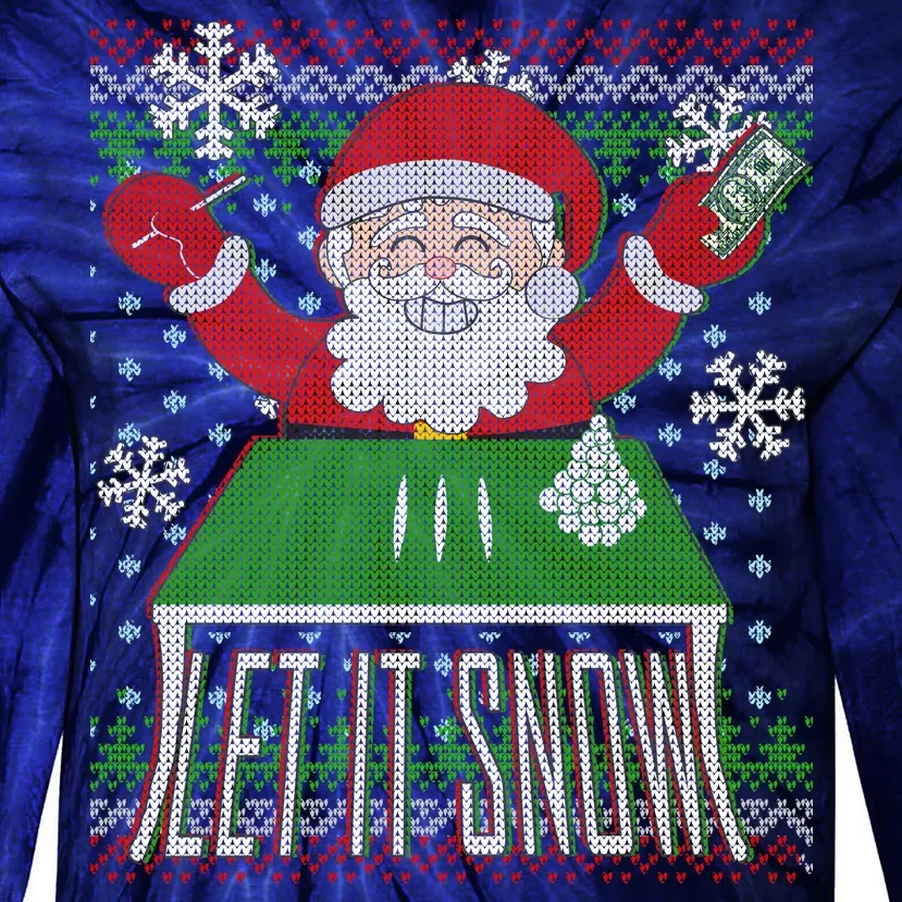 Funny X-Mas Let It Snow Santa Ugly Christmas Sweater Tie-Dye Long Sleeve Shirt