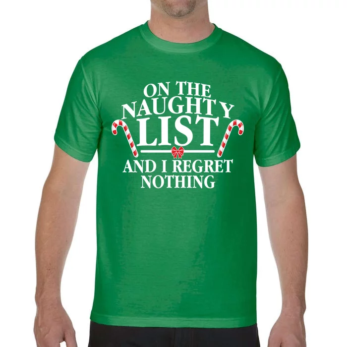 Funny X-Mas On the Naughty List I Regret Nothing Comfort Colors T-Shirt