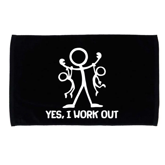 Funny Yes I Work Out Parents and Kids Microfiber Hand Towel