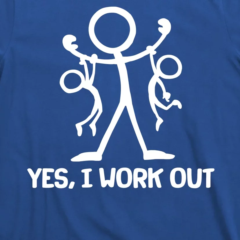 Funny Yes I Work Out Parents and Kids T-Shirt