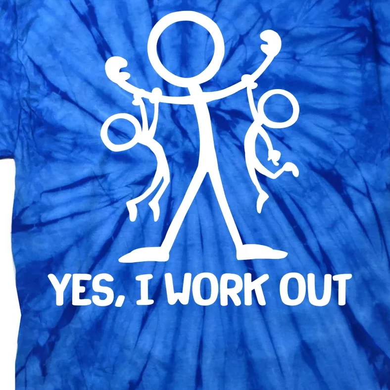 Funny Yes I Work Out Parents and Kids Tie-Dye T-Shirt