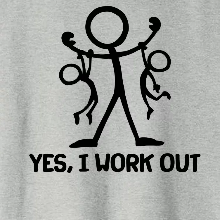 Funny Yes I Work Out Parents and Kids Women's Crop Top Tee