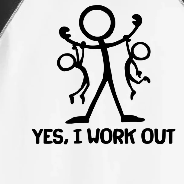 Funny Yes I Work Out Parents and Kids Toddler Fine Jersey T-Shirt