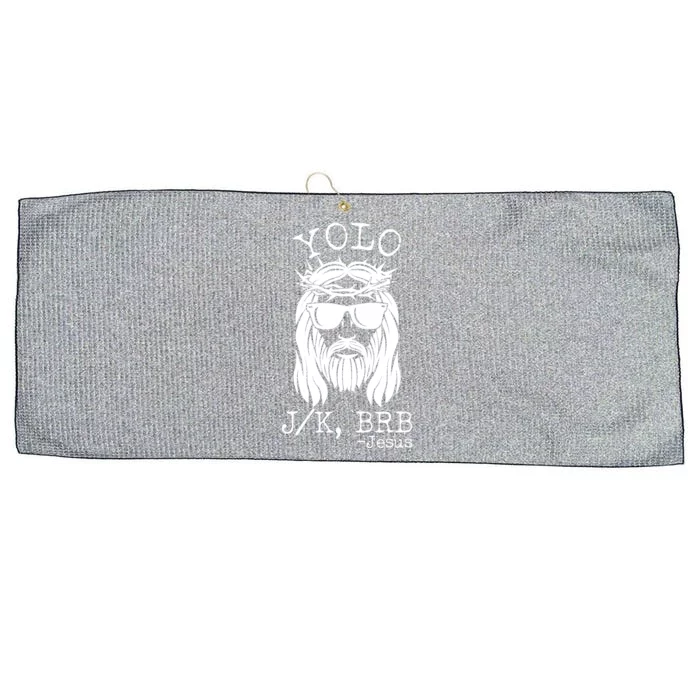 Funny Yolo J/K BRB Jesus Resurrection Large Microfiber Waffle Golf Towel