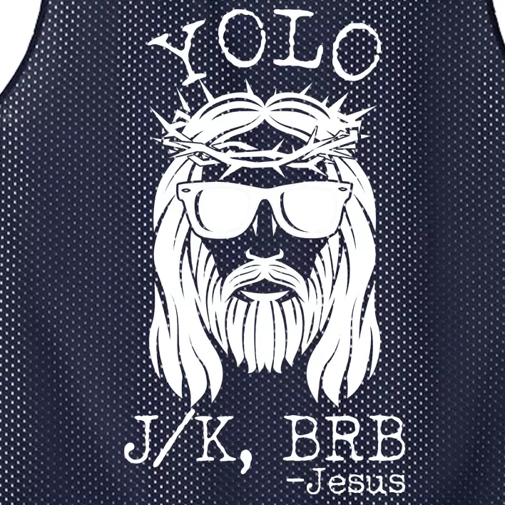 Funny Yolo J/K BRB Jesus Resurrection Mesh Reversible Basketball Jersey Tank