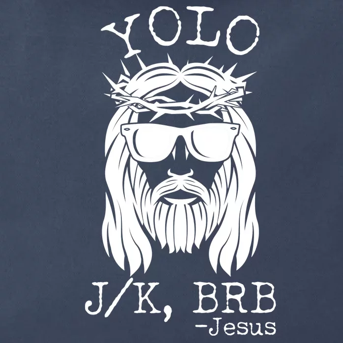 Funny Yolo J/K BRB Jesus Resurrection Zip Tote Bag