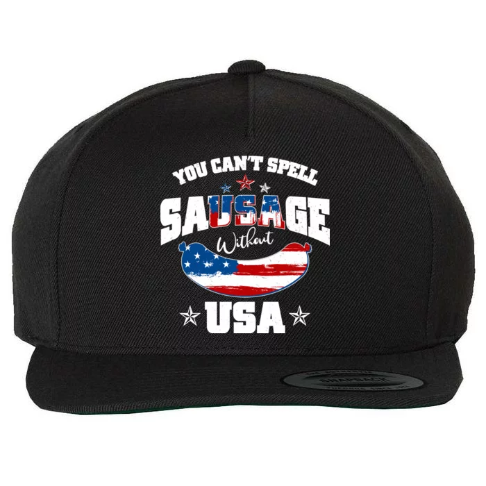 Funny You Can't Spell Sausage Without USA Wool Snapback Cap