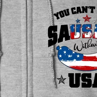 Funny You Can't Spell Sausage Without USA Full Zip Hoodie