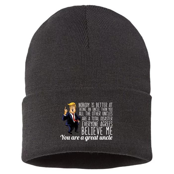 Funny Your A Great Uncle Donald Trump Sustainable Knit Beanie