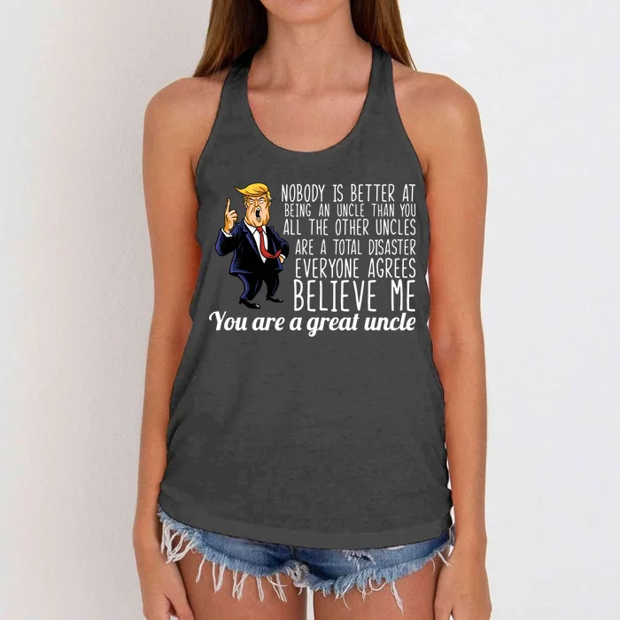 Funny Your A Great Uncle Donald Trump Women's Knotted Racerback Tank