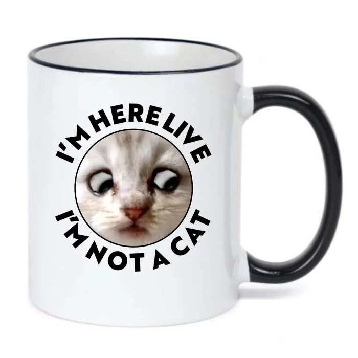 Funny Zoom Lawyer Cat Meme I'm Here Live I'm Not A Cat Black Color Changing Mug