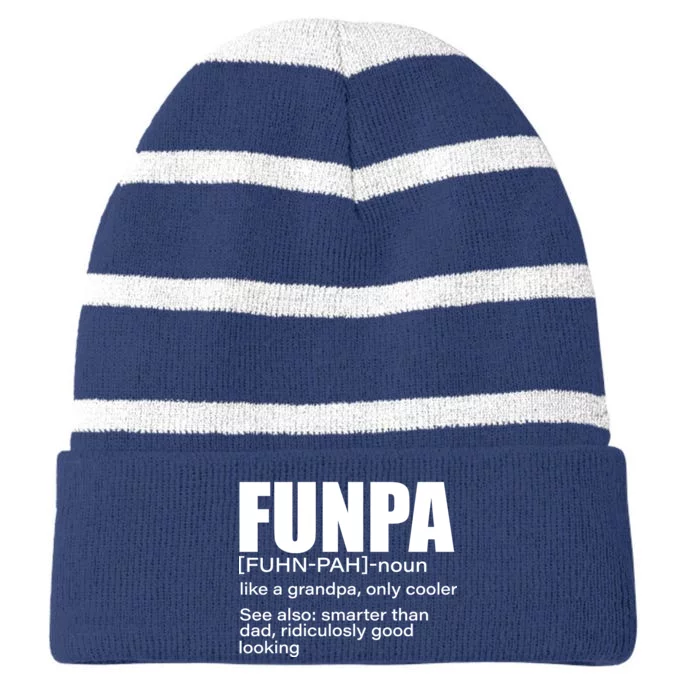 Funpa Definition Striped Beanie with Solid Band