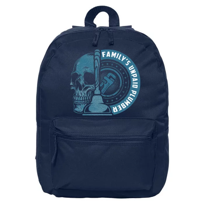 FamilyS Unpaid Plumber Plumbing Pipefitter 16 in Basic Backpack