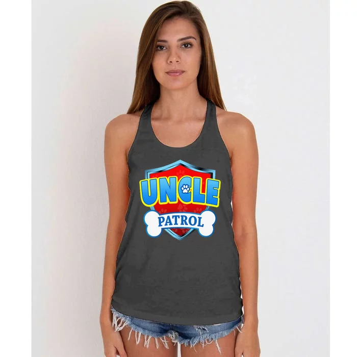 Funny Uncle Patrol Dog Mom Dad Women's Knotted Racerback Tank