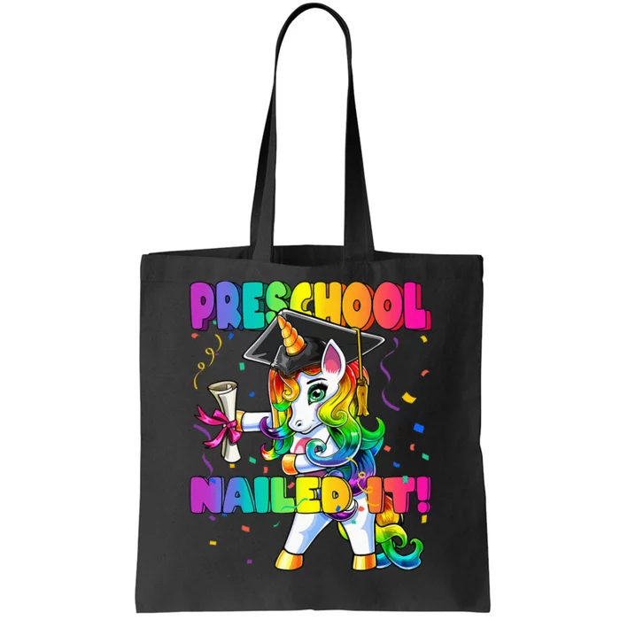 Flossing Unicorn Preschool Graduation Cap Diploma Gift Tote Bag