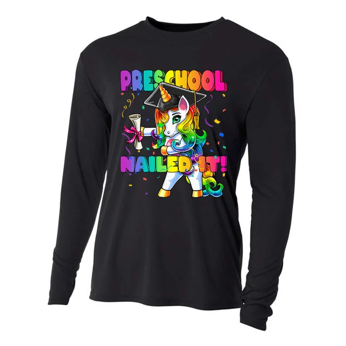 Flossing Unicorn Preschool Graduation Cap Diploma Gift Cooling Performance Long Sleeve Crew