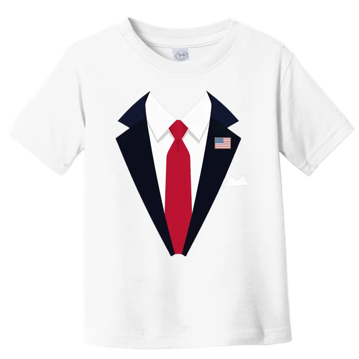 Funny Usa President Trump Suit Easy Halloween Costume Long Sleeve Toddler T-Shirt