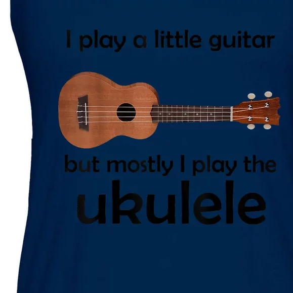 Funny Ukulele Pun Little Guitar Ladies Essential Flowy Tank