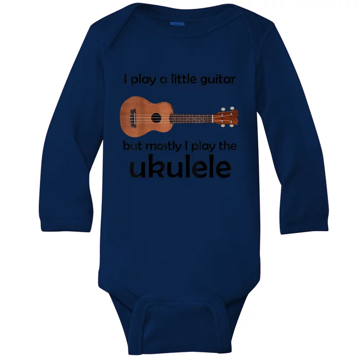 Funny Ukulele Pun Little Guitar Baby Long Sleeve Bodysuit