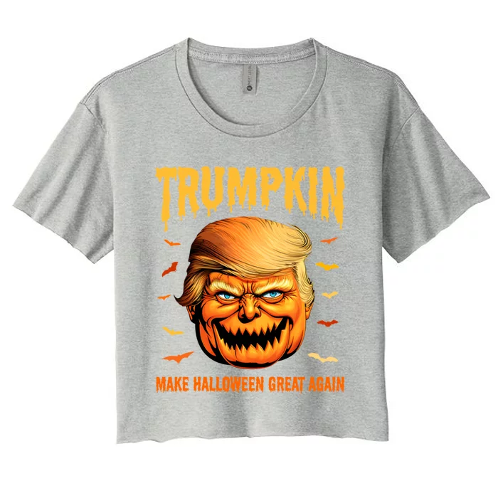 Funny Usa Pumpkin Trumpkin Make Halloween Great Again Gift Women's Crop Top Tee