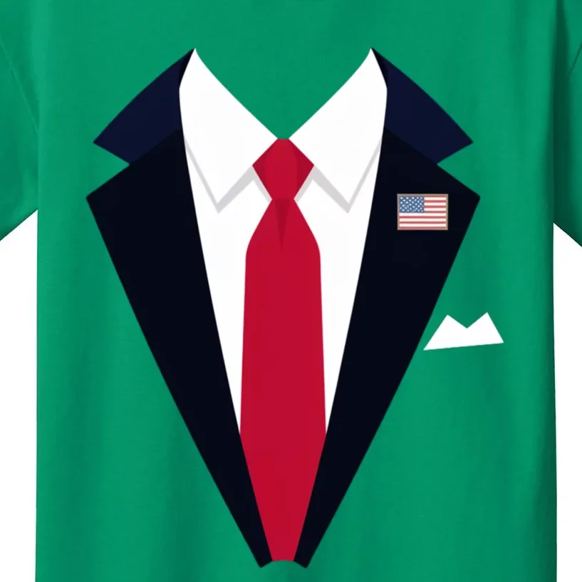 Funny Usa President Trump Suit Easy Halloween Costume Kids T-Shirt