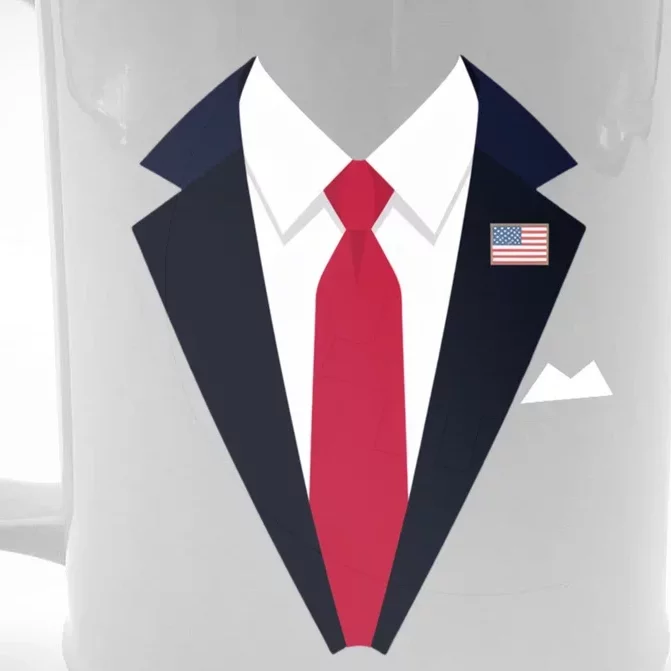 Funny Usa President Trump Suit Easy Halloween Costume Front & Back Beer Stein