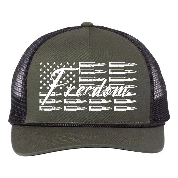 Freedom United States Gun Bullets Retro Rope Trucker Hat Cap