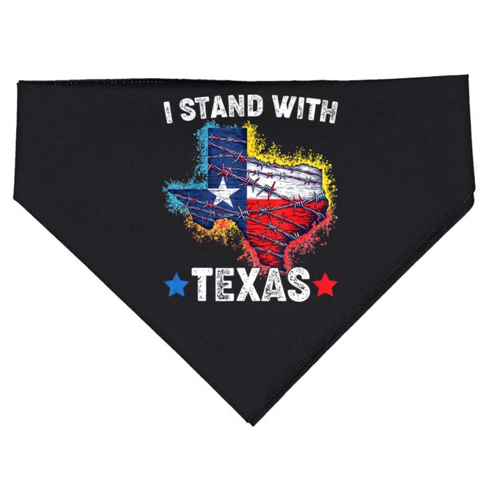 Flag Usa State Of Texas I Stand With Texas USA-Made Doggie Bandana