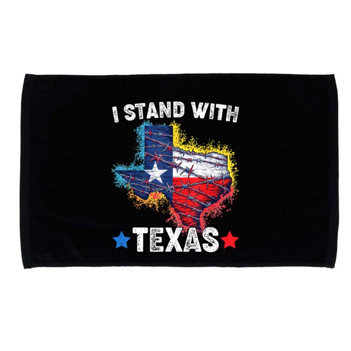 Flag Usa State Of Texas I Stand With Texas Microfiber Hand Towel