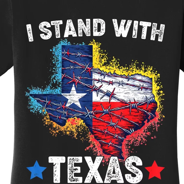 Flag Usa State Of Texas I Stand With Texas Women's T-Shirt