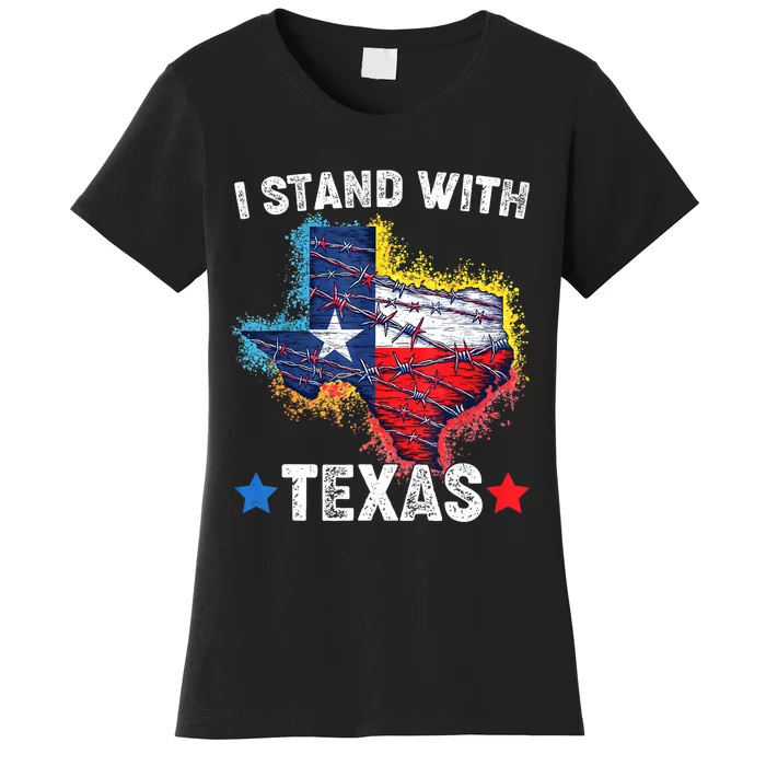 Flag Usa State Of Texas I Stand With Texas Women's T-Shirt