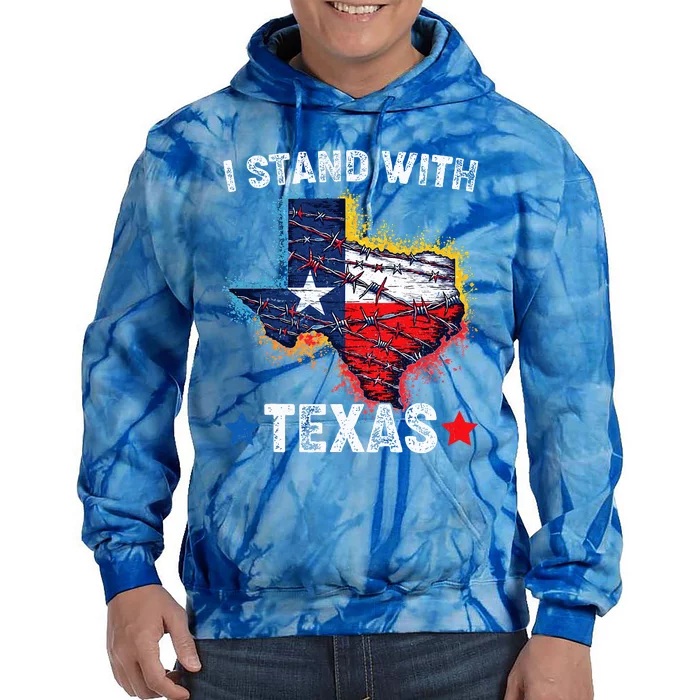 Flag Usa State Of Texas I Stand With Texas Tie Dye Hoodie