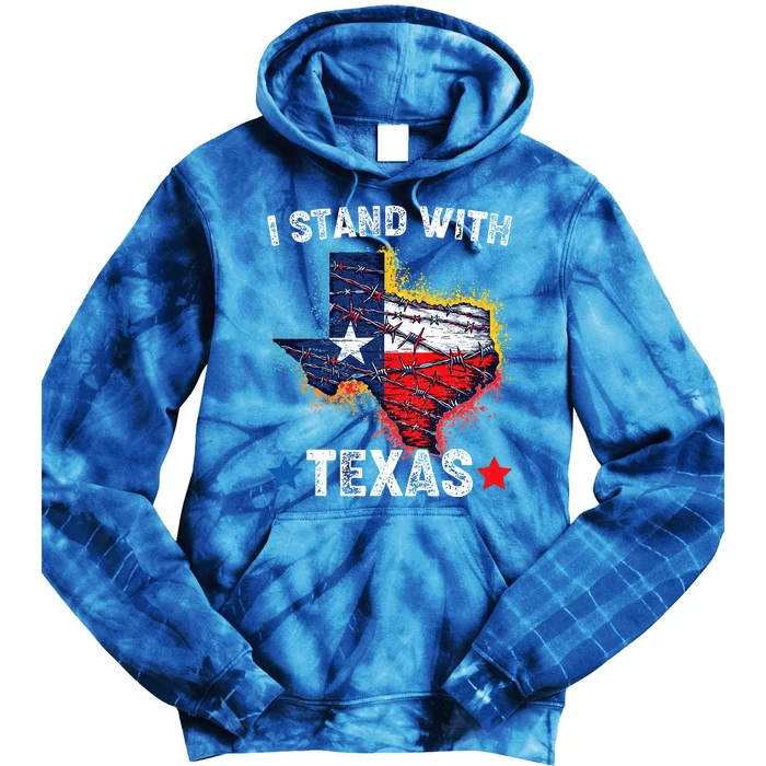 Flag Usa State Of Texas I Stand With Texas Tie Dye Hoodie