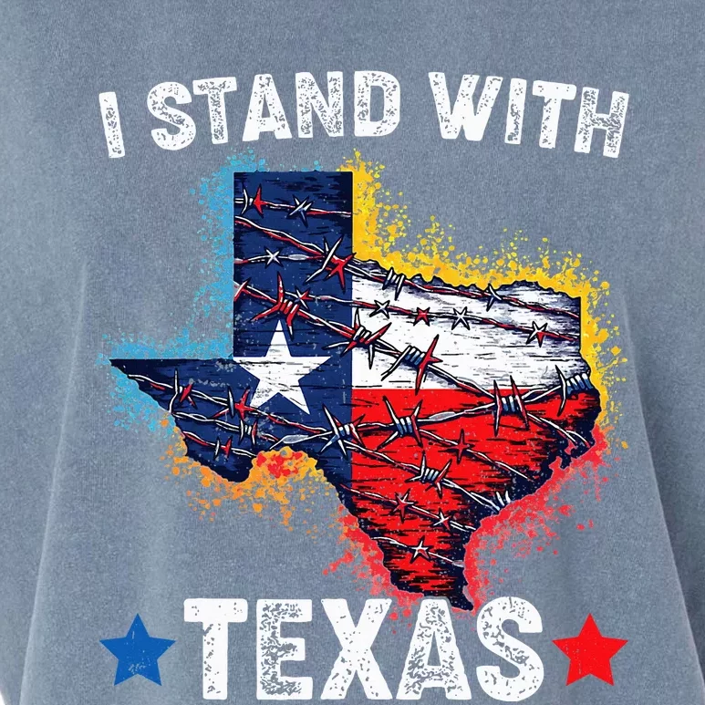 Flag Usa State Of Texas I Stand With Texas Garment-Dyed Women's Muscle Tee