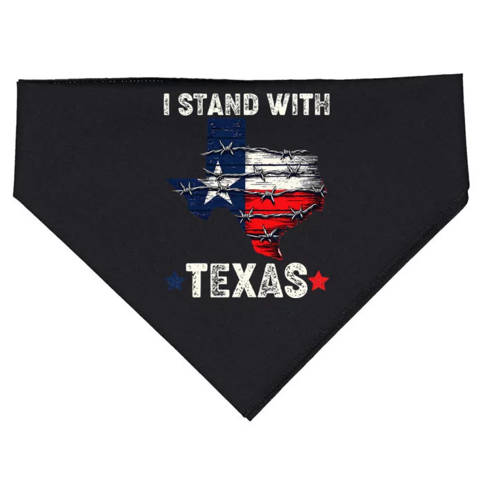 Flag Usa State Of Texas I Stand With Texas USA-Made Doggie Bandana