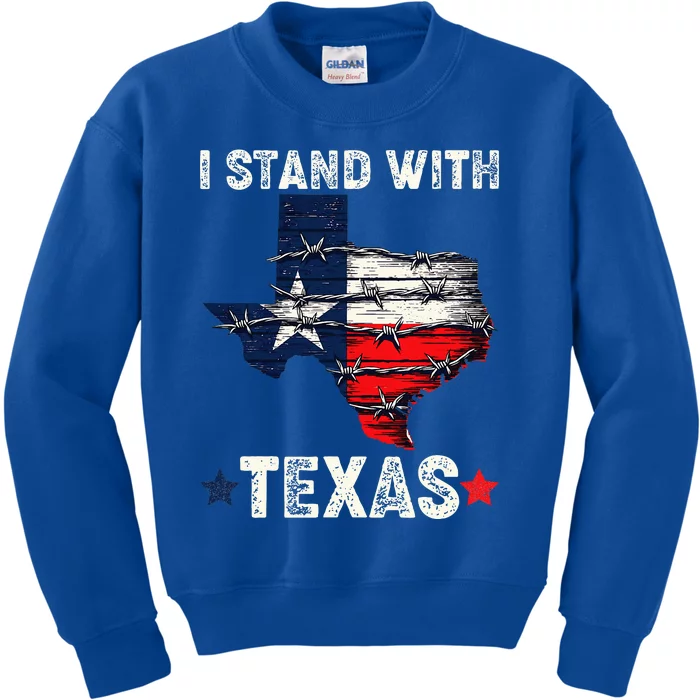 Flag Usa State Of Texas I Stand With Texas Kids Sweatshirt