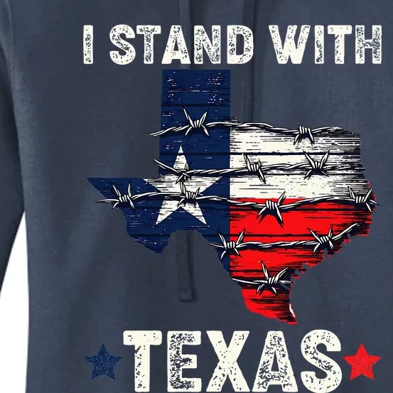 Flag Usa State Of Texas I Stand With Texas Women's Pullover Hoodie