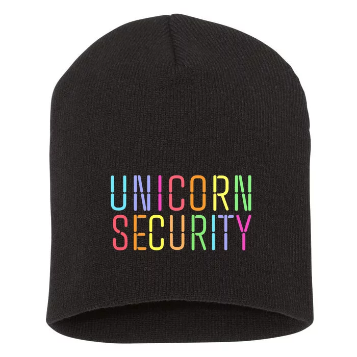 Funny Unicorn Security Halloween Mom Daughter Short Acrylic Beanie