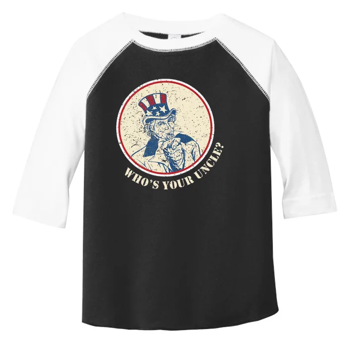 Funny Uncle Sam Who's Your Uncle 4th of July Toddler Fine Jersey T-Shirt