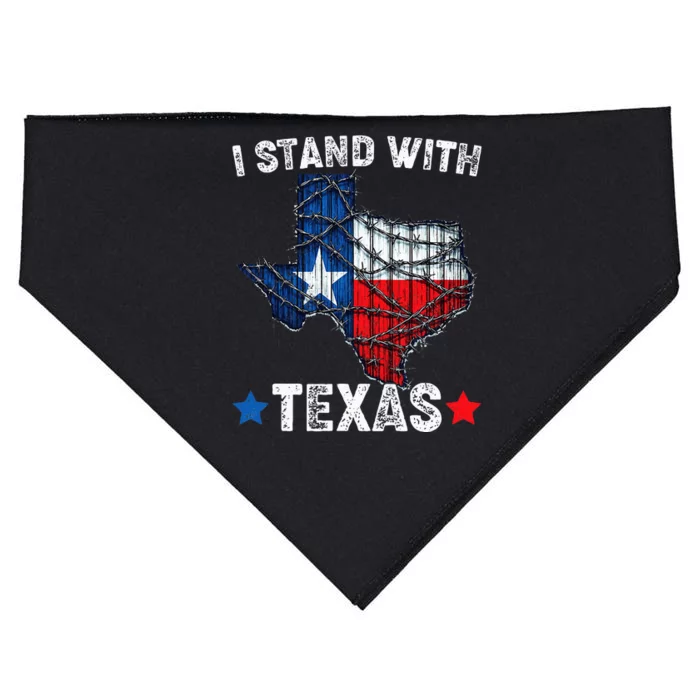 Flag Usa State Of Texas I Stand With Texas USA-Made Doggie Bandana