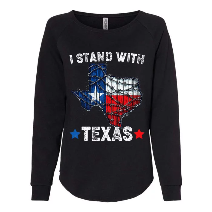 Flag Usa State Of Texas I Stand With Texas Womens California Wash Sweatshirt