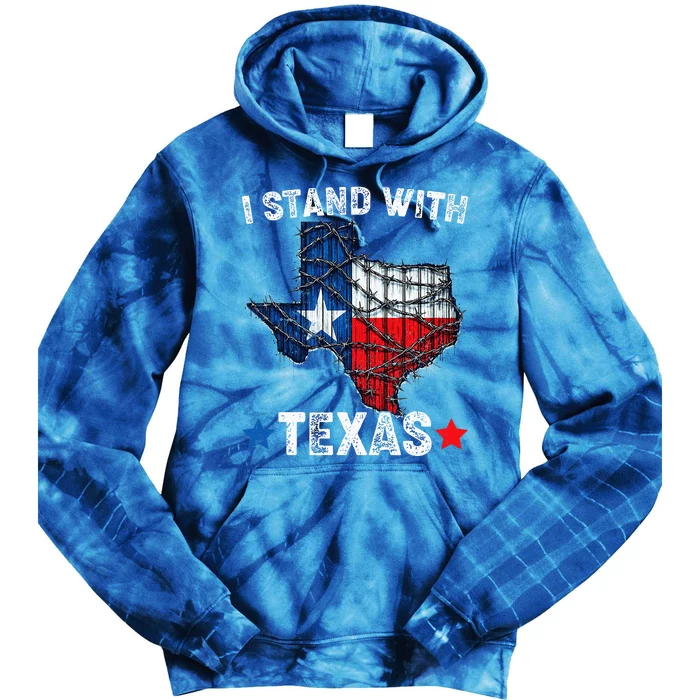 Flag Usa State Of Texas I Stand With Texas Tie Dye Hoodie