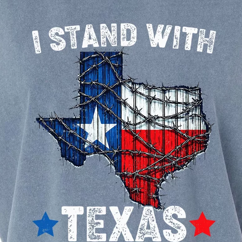 Flag Usa State Of Texas I Stand With Texas Garment-Dyed Women's Muscle Tee