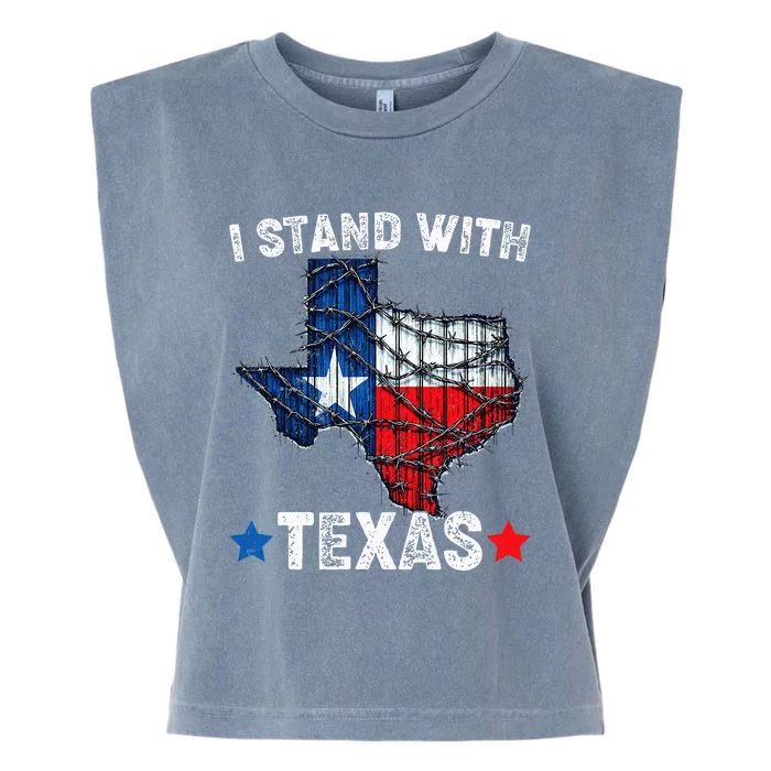 Flag Usa State Of Texas I Stand With Texas Garment-Dyed Women's Muscle Tee