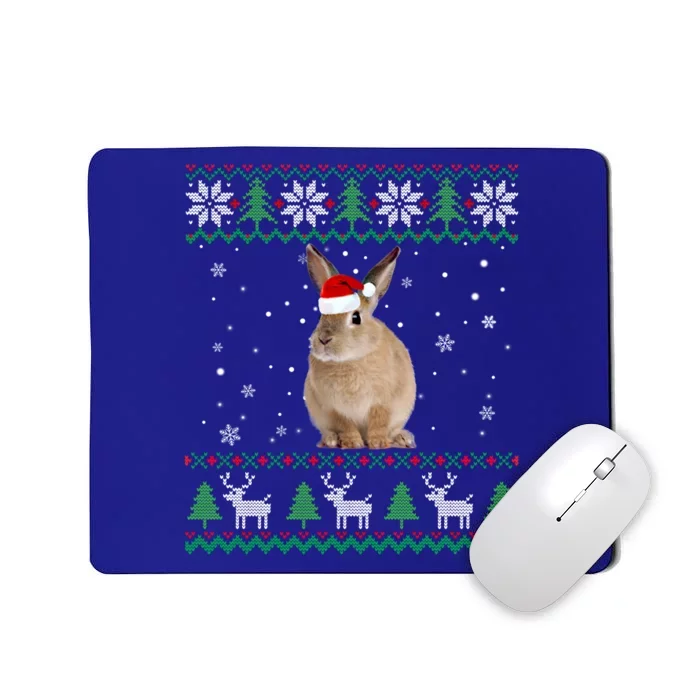 Funny Ugly Sweater Christmas Animals Santa Bunny Lover Funny Gift Mousepad