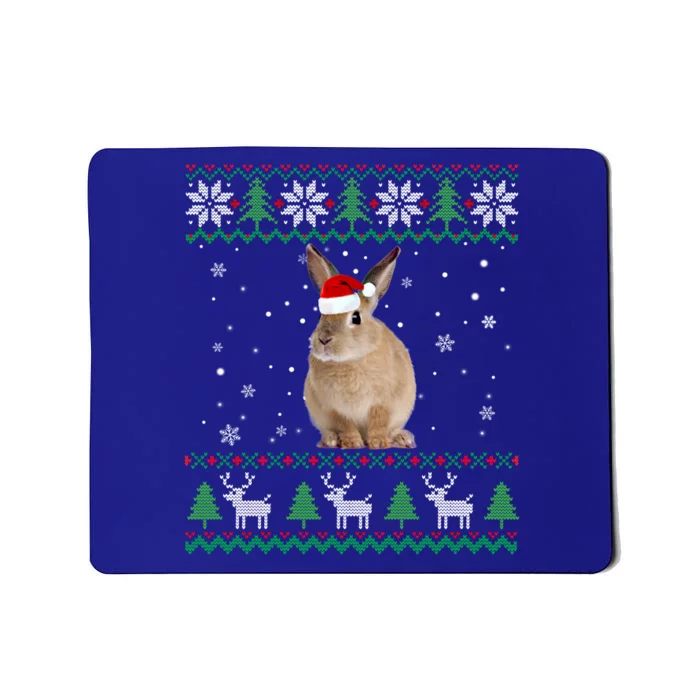 Funny Ugly Sweater Christmas Animals Santa Bunny Lover Funny Gift Mousepad