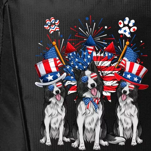 Funny Uncle Sam Border Collie Dogs USA Flag Indepedence Day City Backpack