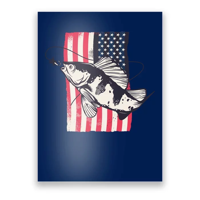 Fishing United States Flag Fisher Vintage Poster